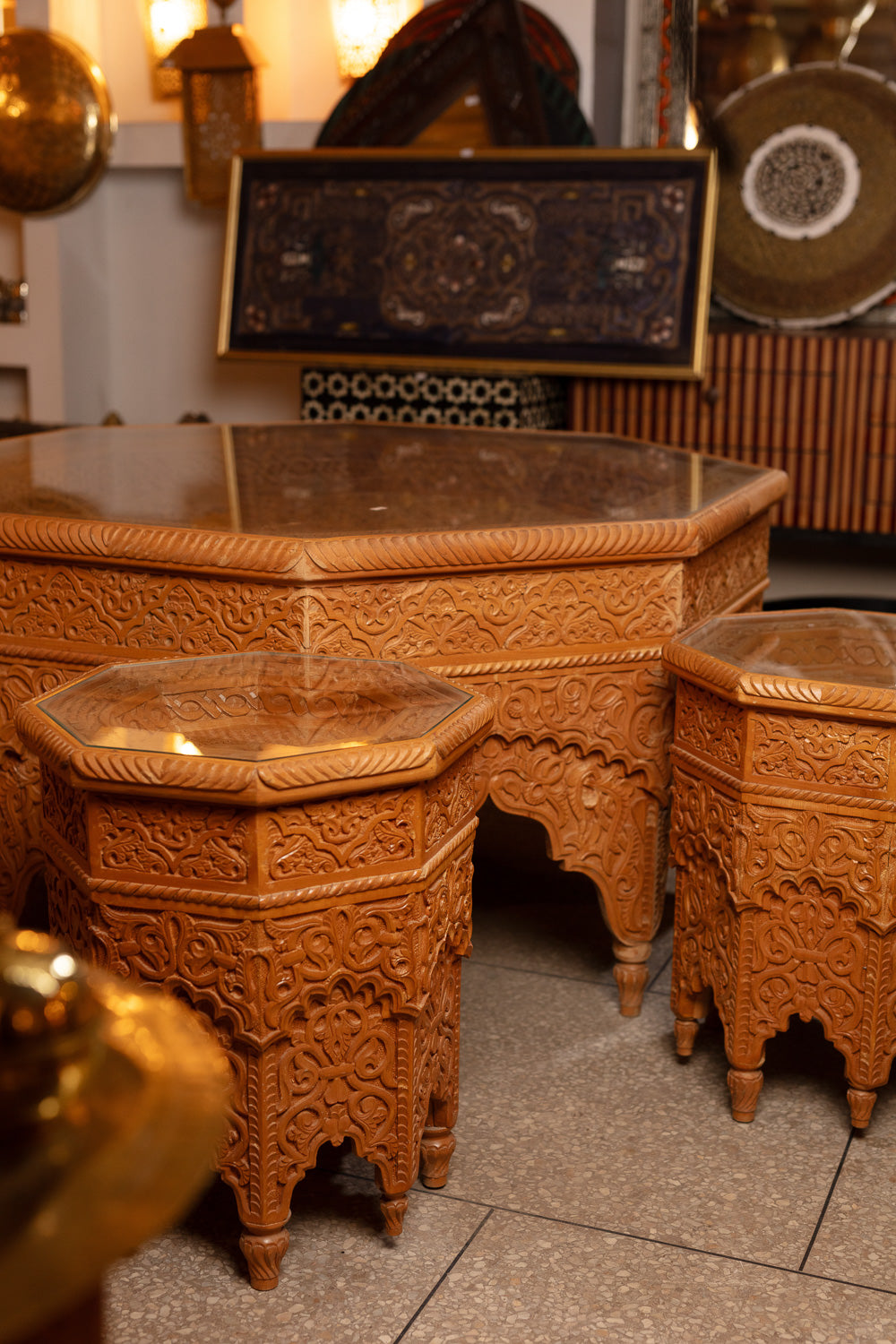 Octagonal Coffee Table Set