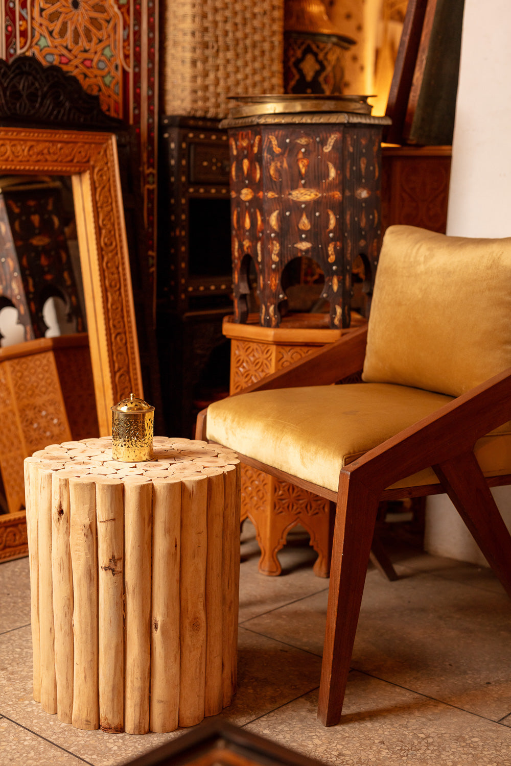 Z-Frame Velvet Accent Chair