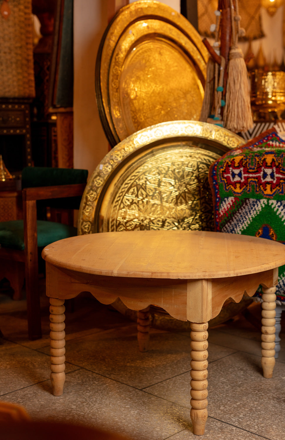 Handcrafted Round Cedar Table