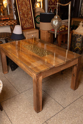 Handcrafted Brass Inlay Table