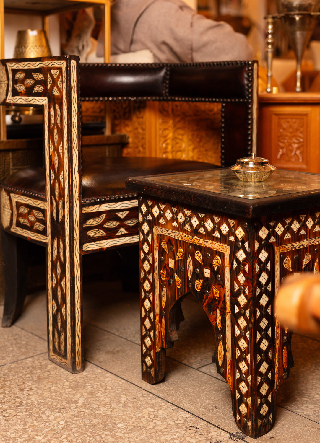 Handcrafted Inlay Barrel Chair