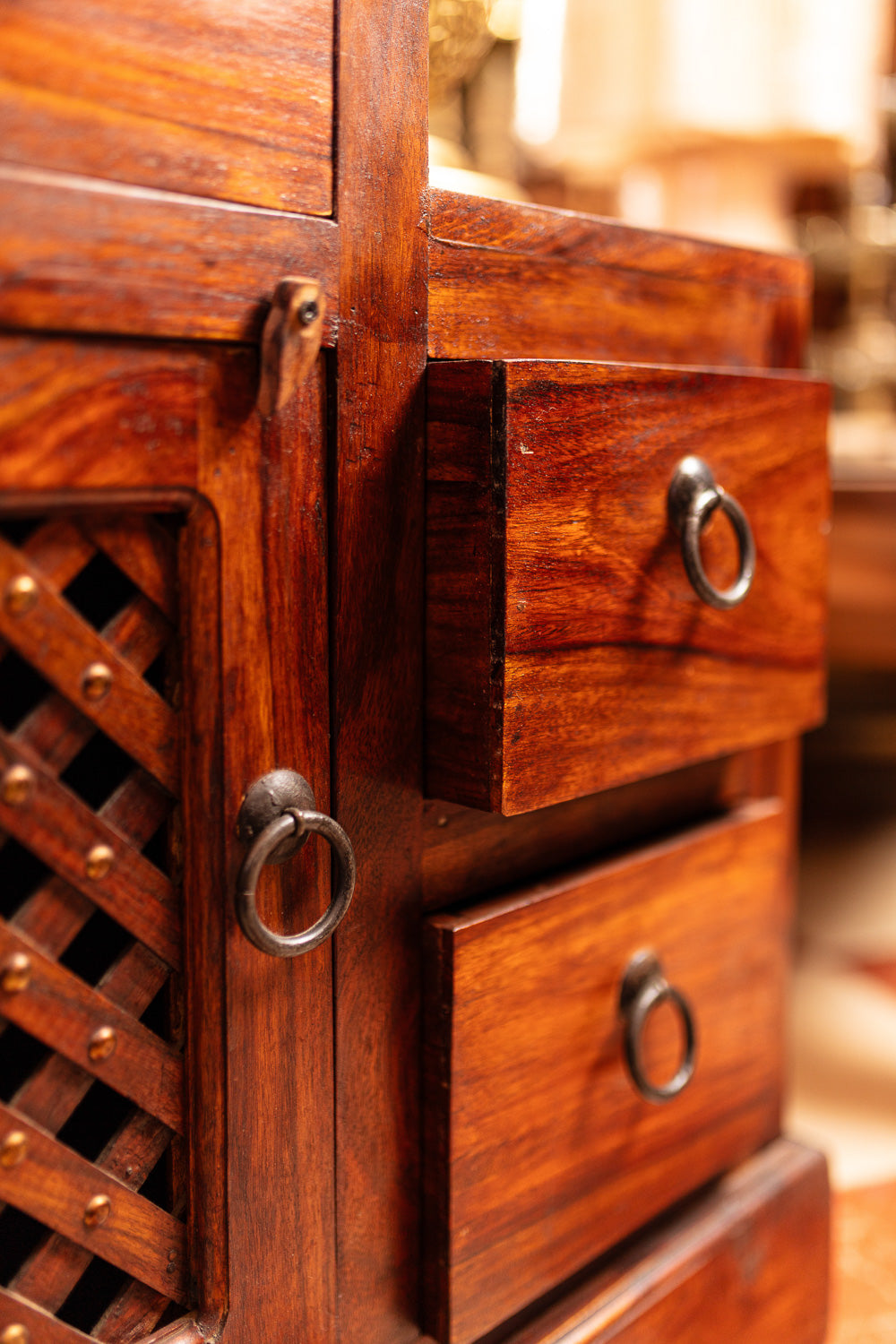 Tiered Sheesham Accent Cabinet