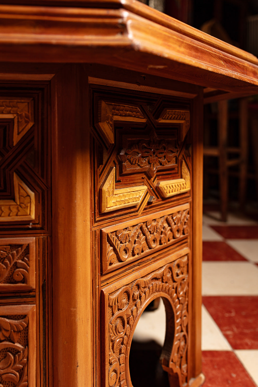 Moroccan Cedar Octagonal Table