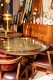 Walnut Brass Inlay Dining Set