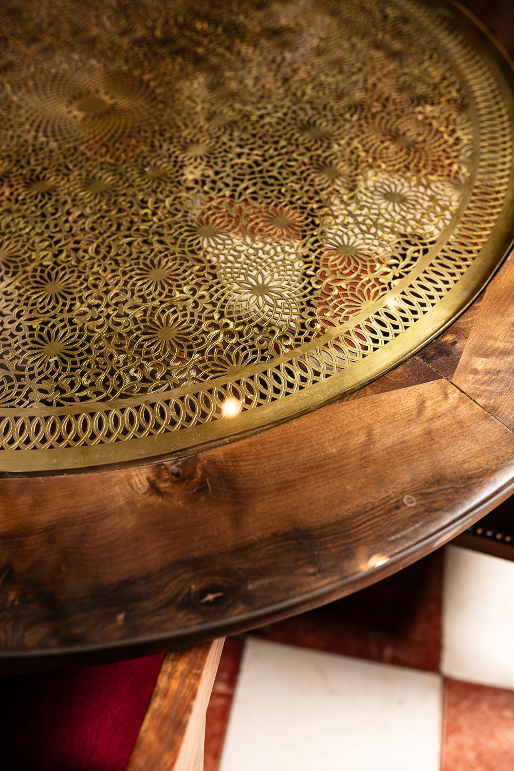 Walnut Brass Inlay Dining Set