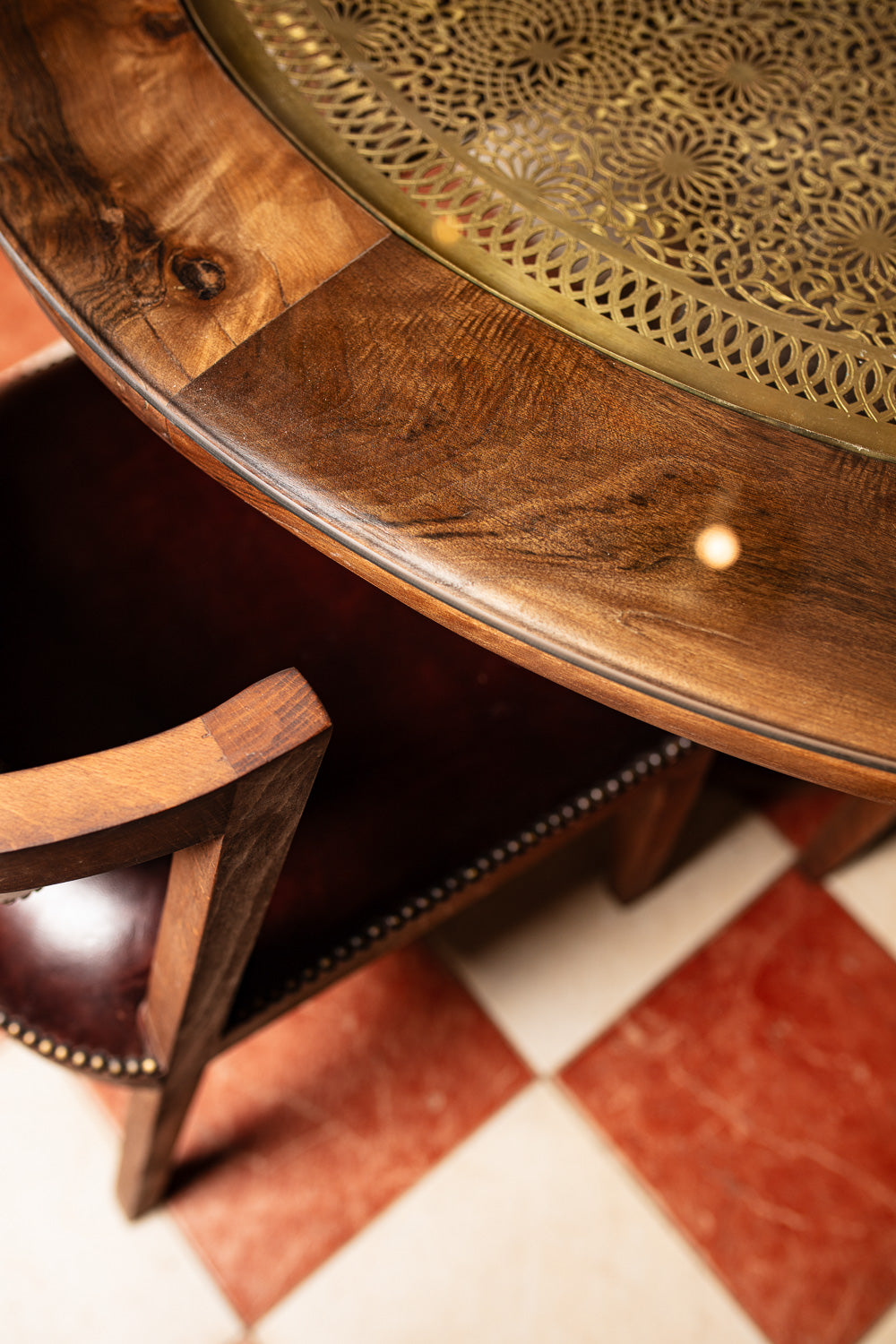 Walnut Brass Inlay Dining Set