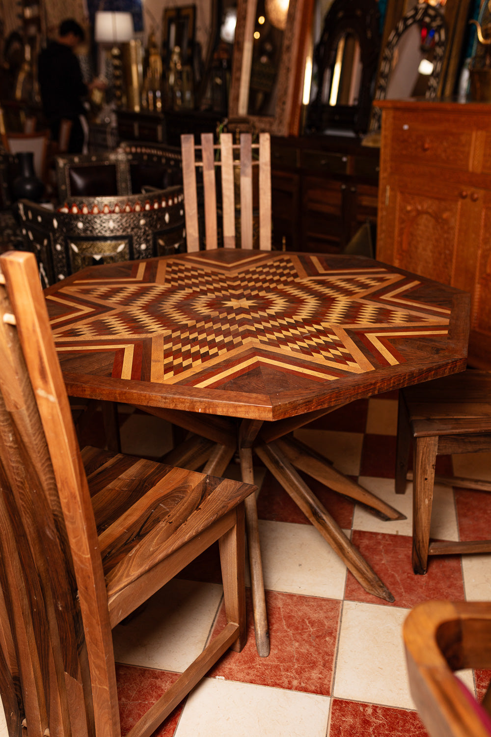 Octagonal Geometric Inlay Table