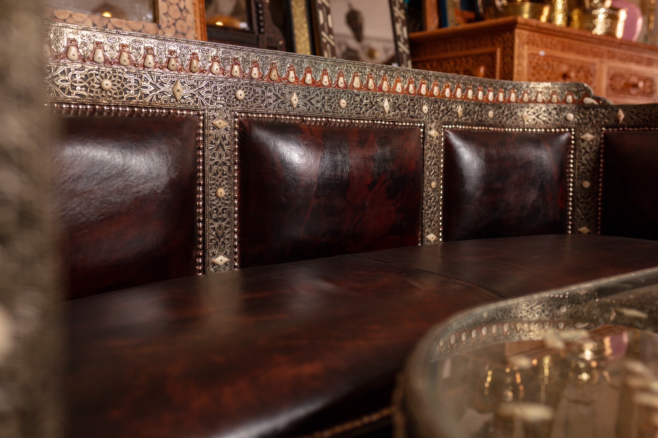 Bone Inlay & Metal Living Room Suite