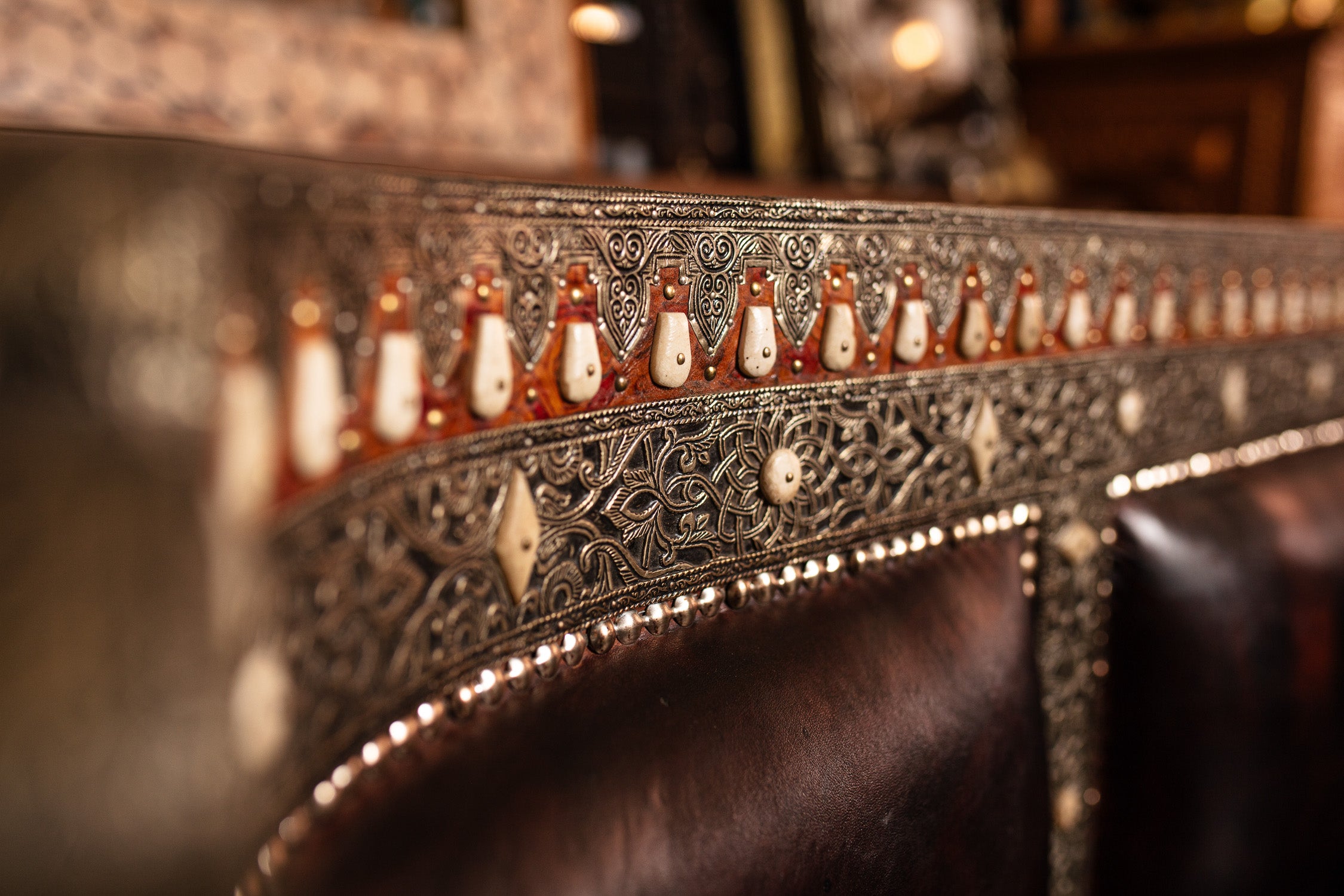 Bone Inlay & Metal Living Room Suite