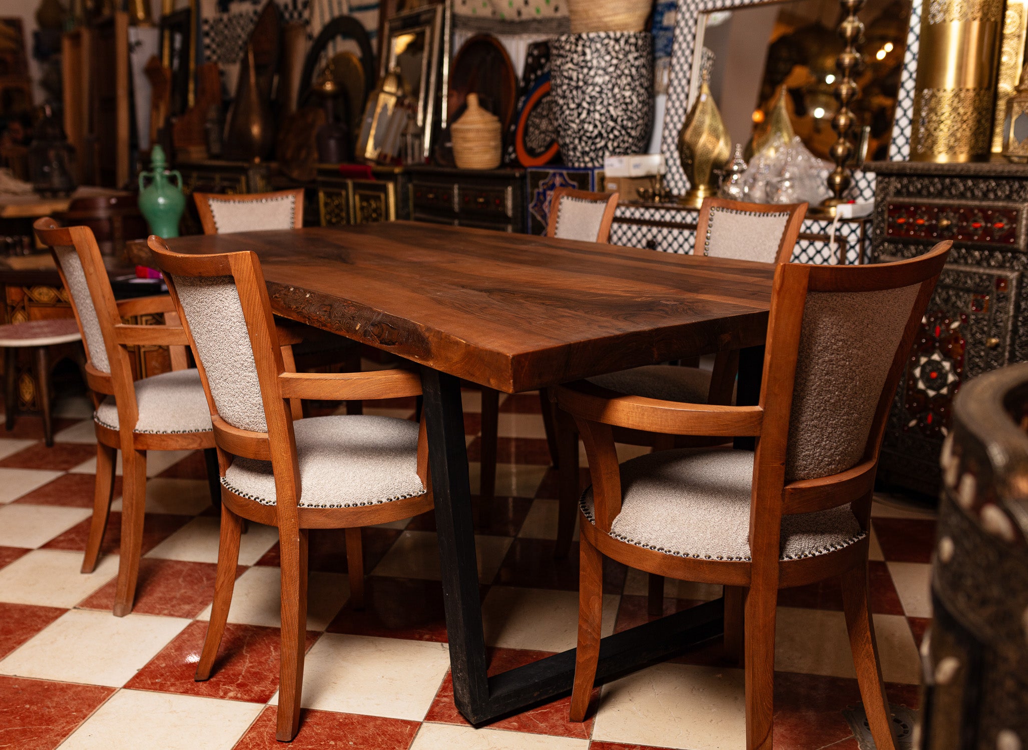 Live Edge Walnut Industrial Table