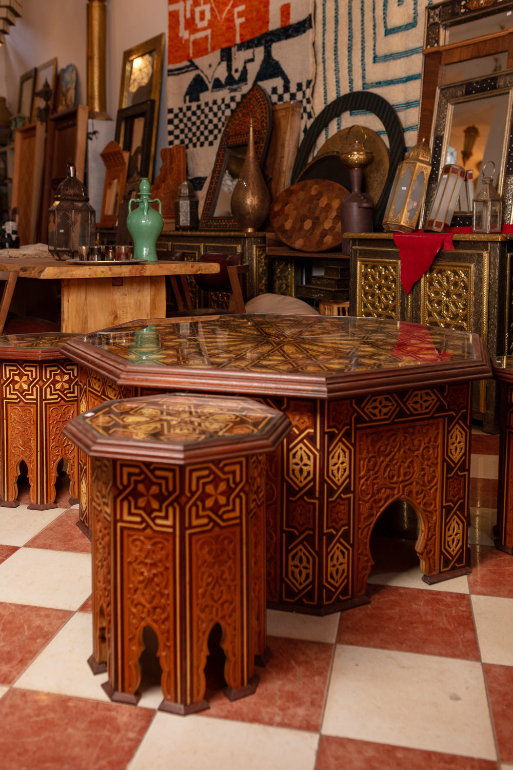 Octagonal Coffee & Side Table Set