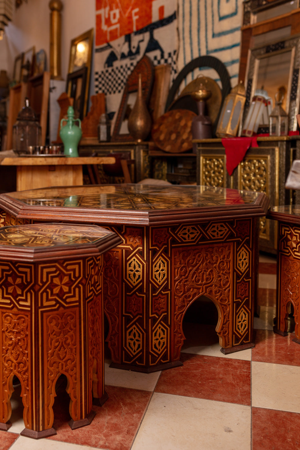 Octagonal Coffee & Side Table Set