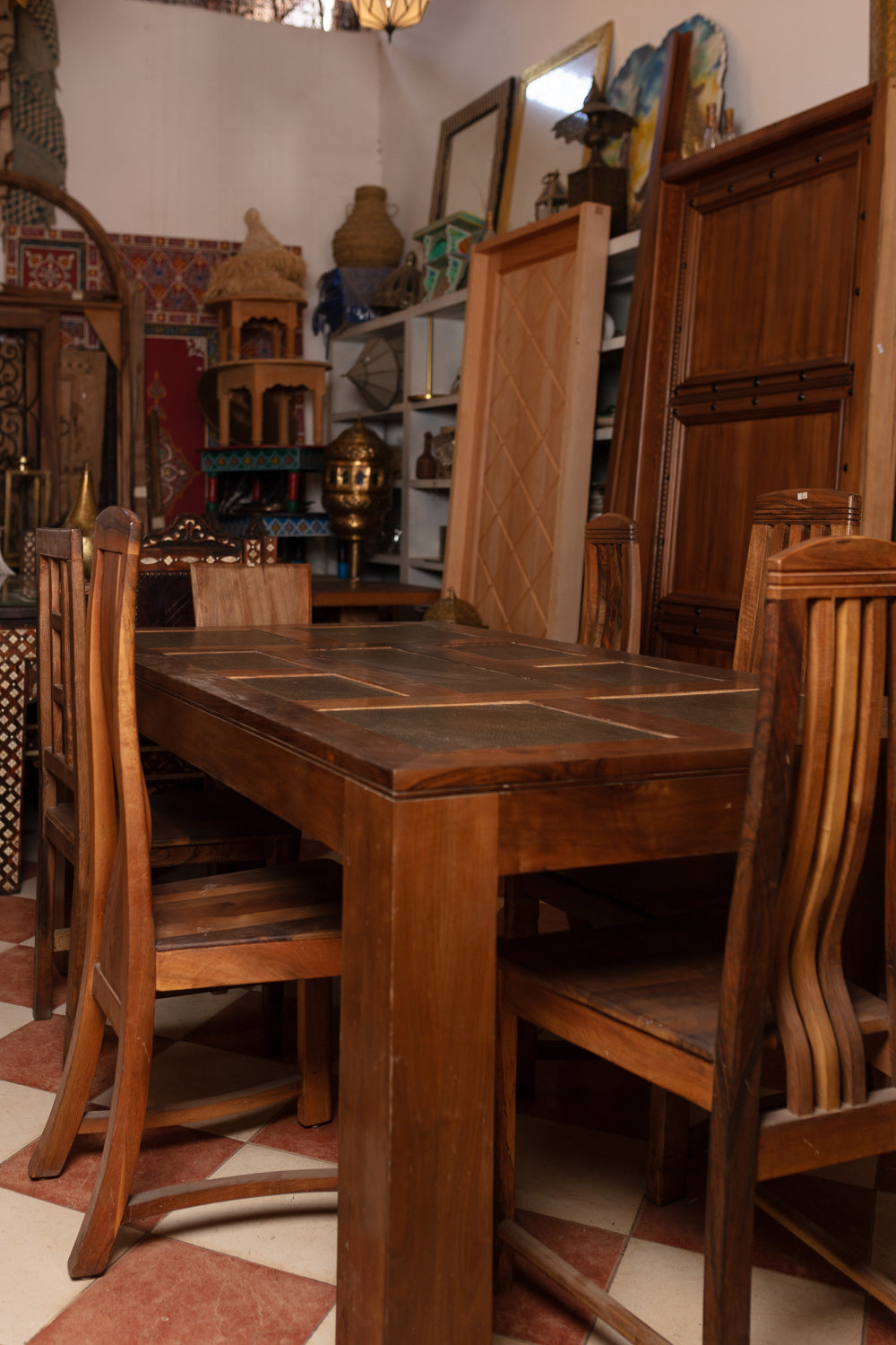 Handcrafted Wood Table & Chair Set