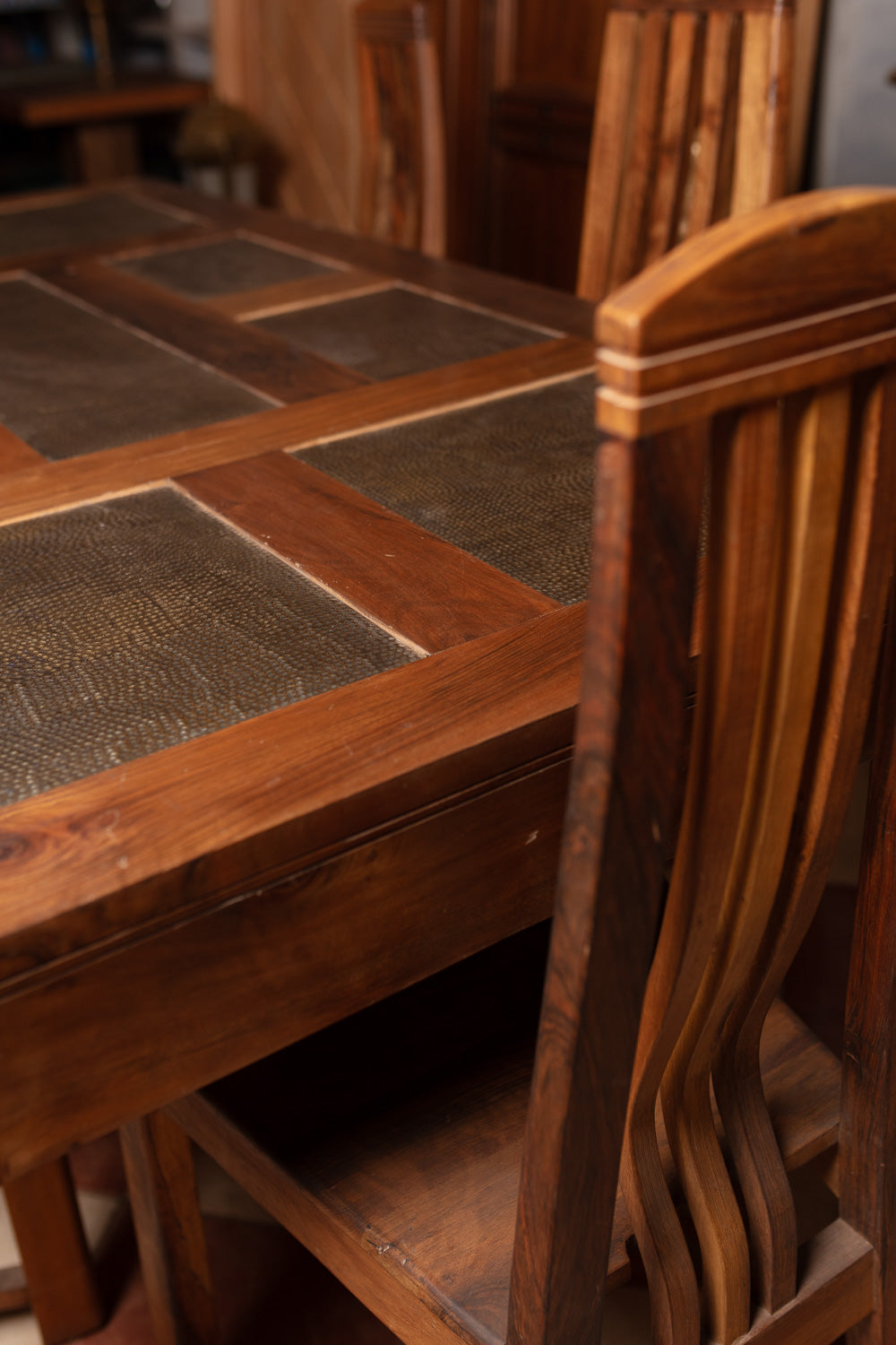 Handcrafted Wood Table & Chair Set
