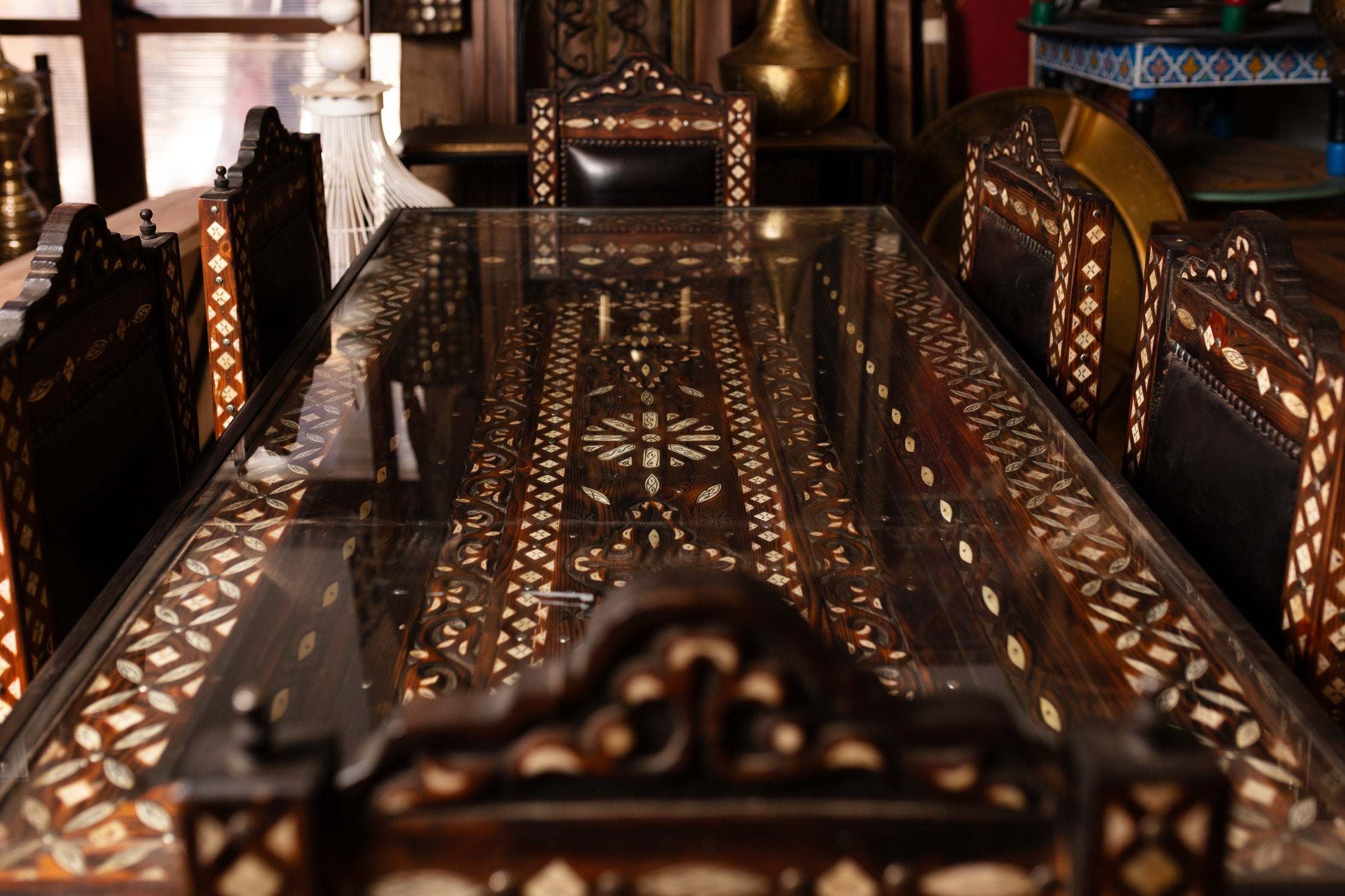 Handcrafted Inlay Leather Chair