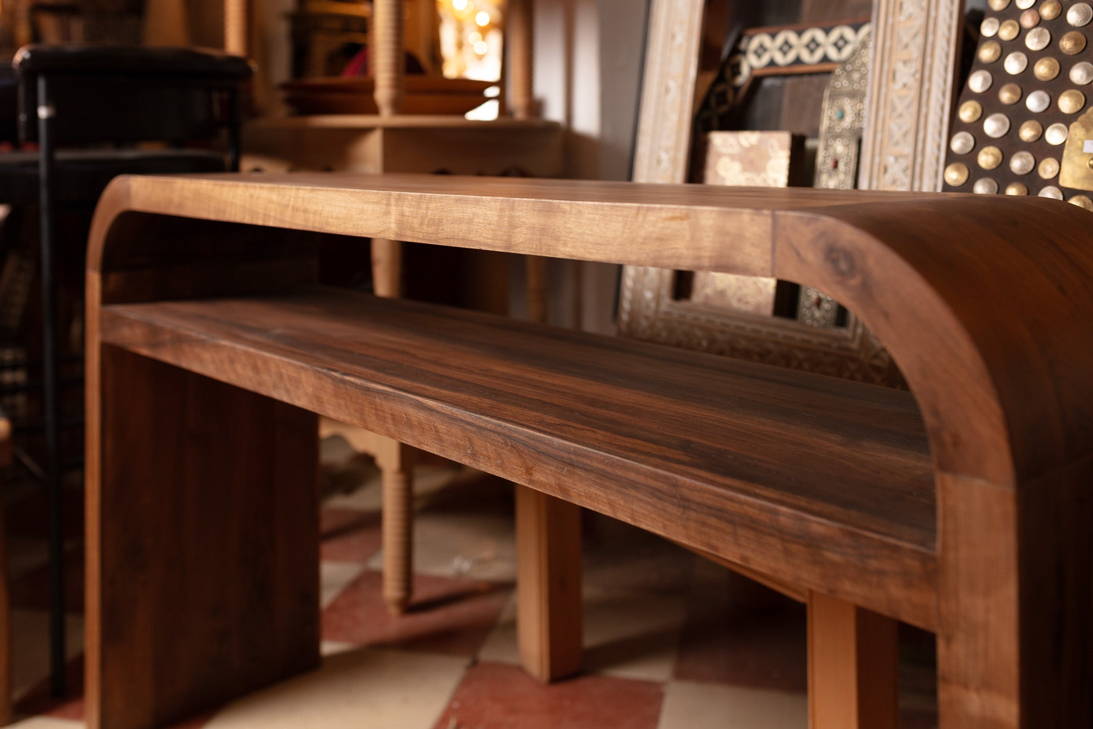 Handcrafted Walnut Storage Desk
