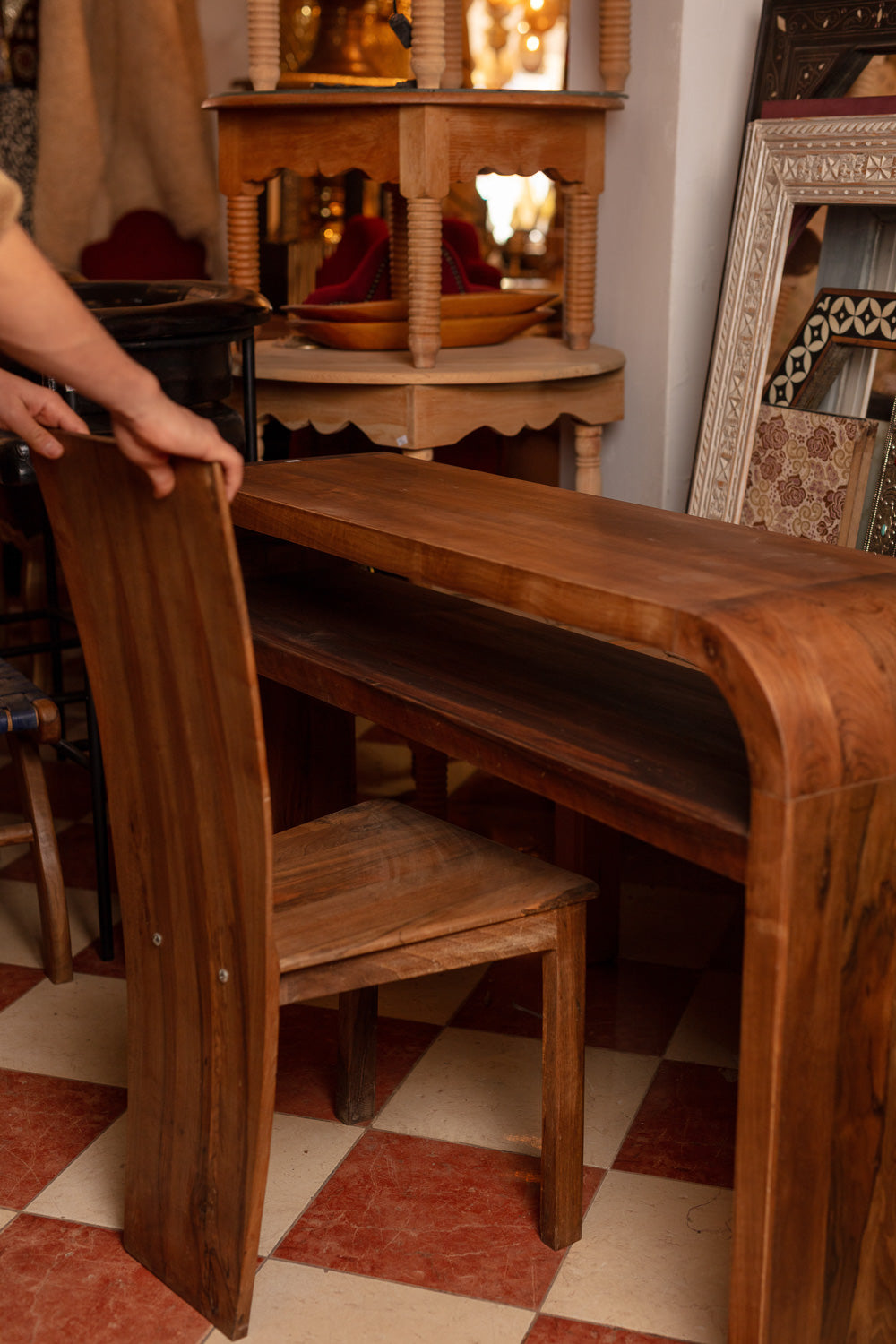 Handcrafted Walnut Storage Desk
