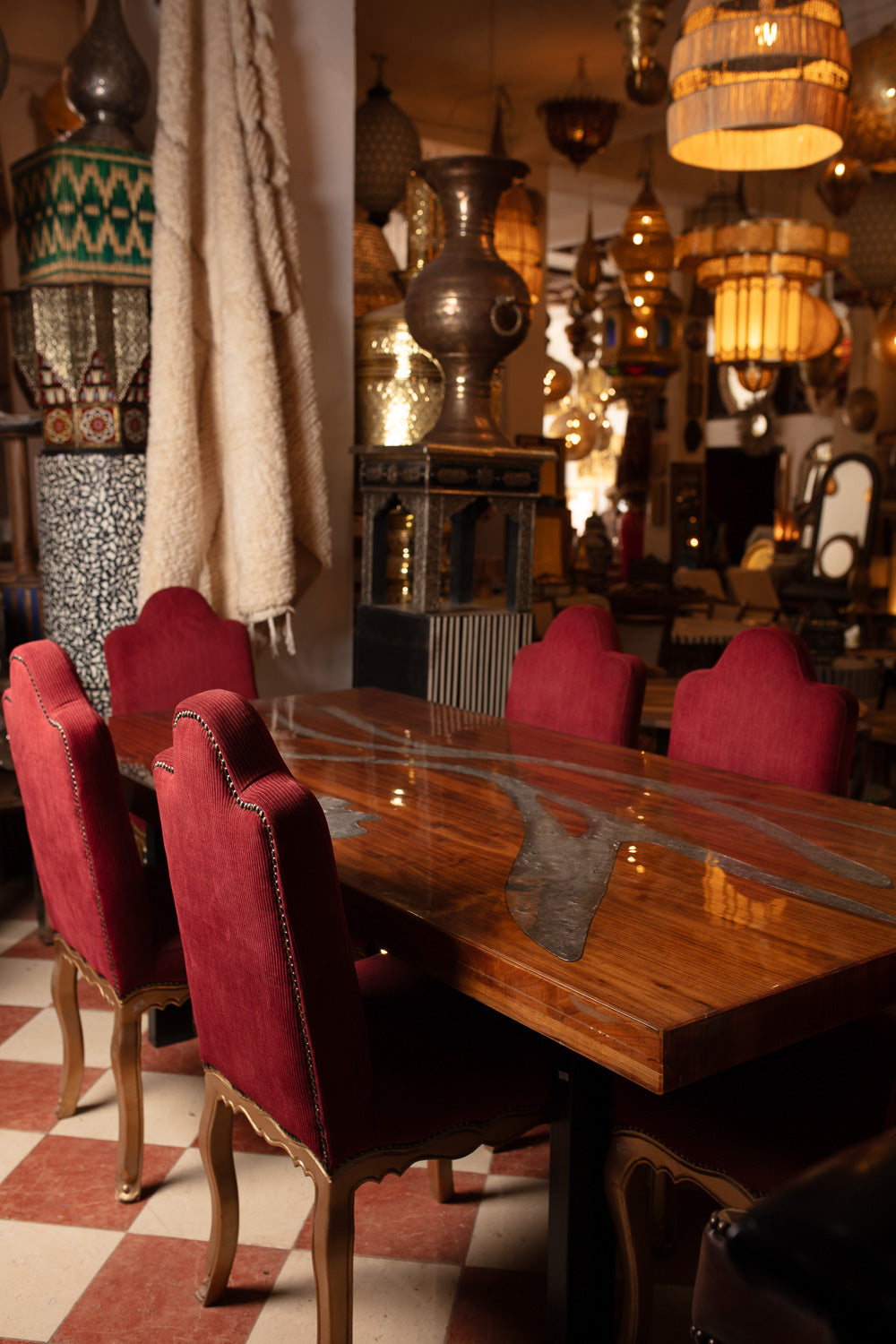 Handcrafted Velvet Dining Suite