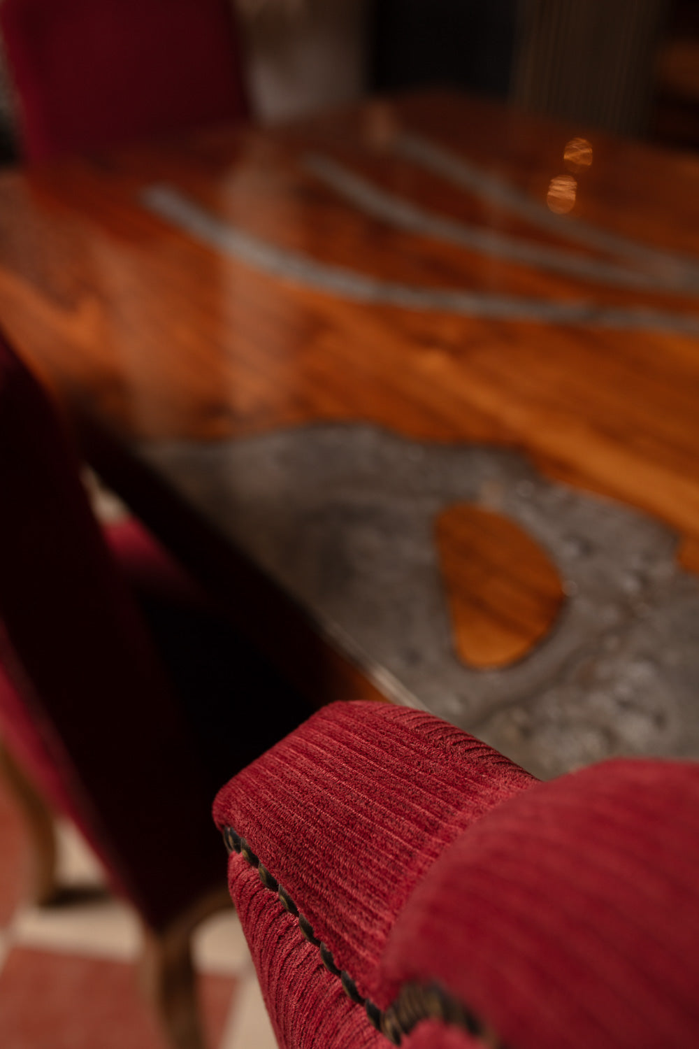 Handcrafted Velvet Dining Suite