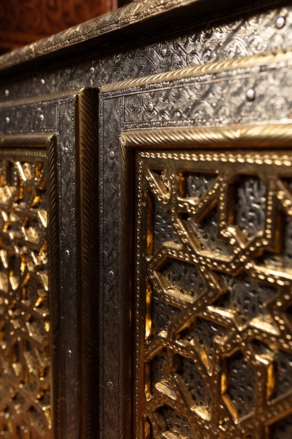 Hammered Brass & Silver Sideboard