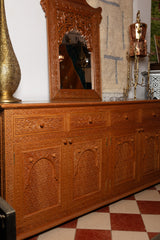 Arched Mirror & Cedar Sideboard