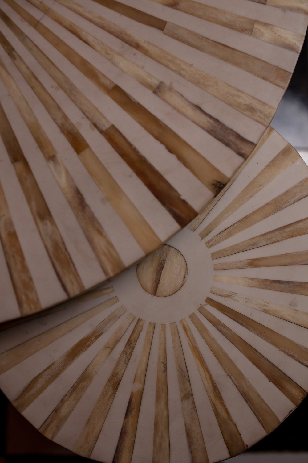Sunburst Bone Inlay Nesting Tables