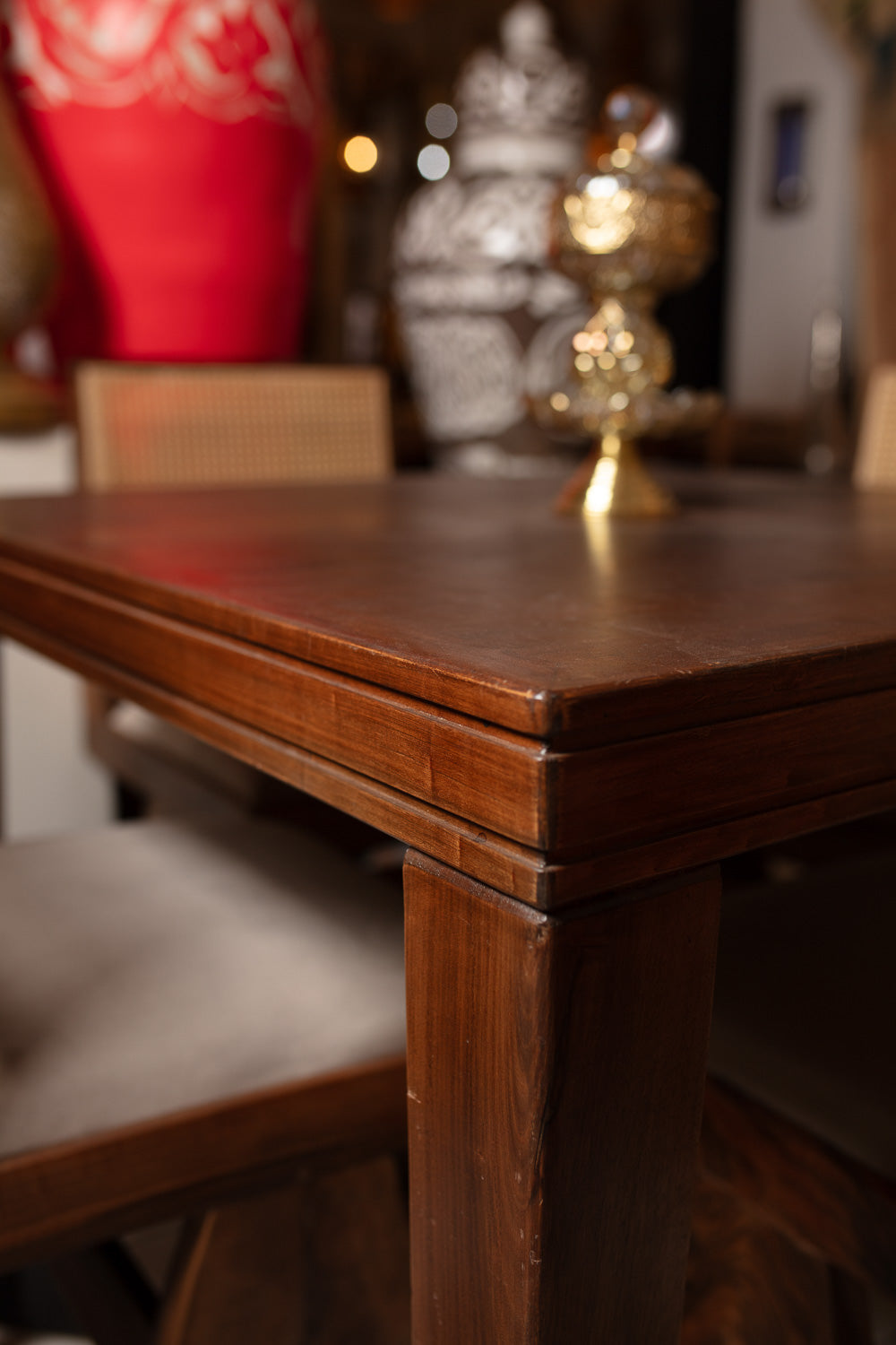 Mid-Century Wood & Cane Dining Set
