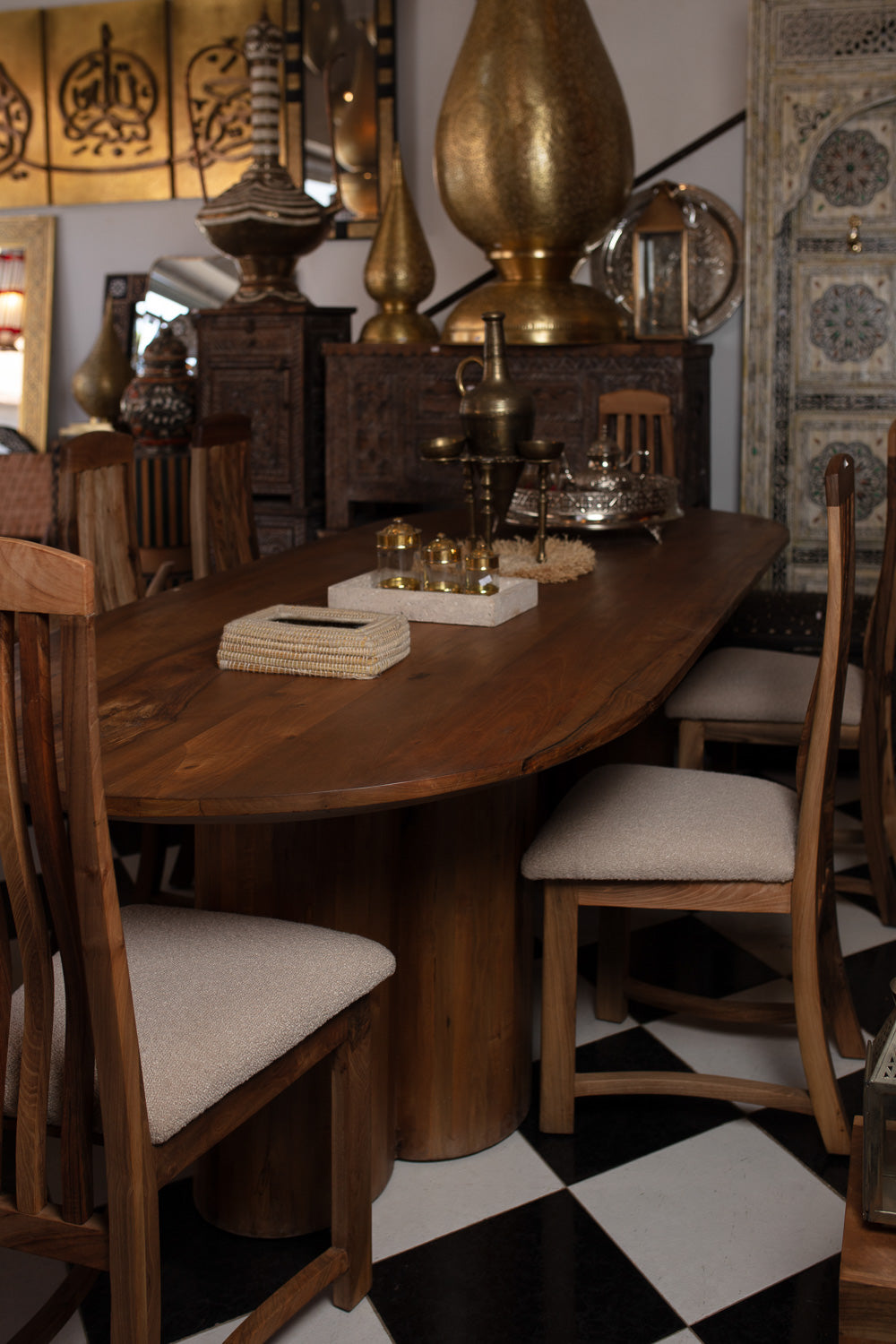 Oval Dining Set with Upholstery
