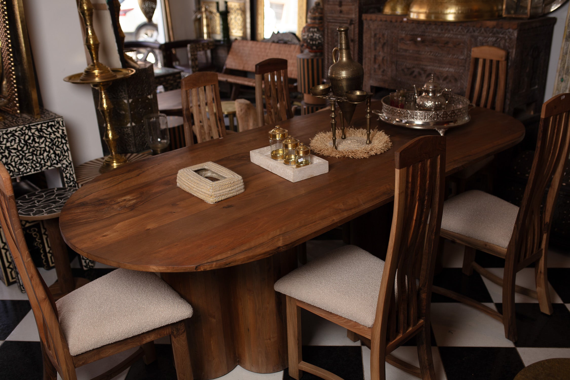 Oval Dining Set with Upholstery