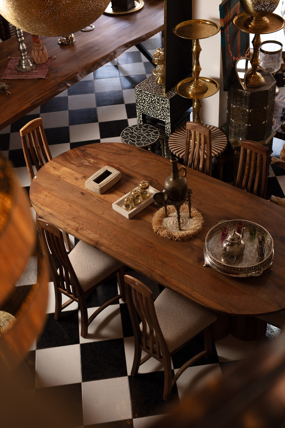 Oval Dining Set with Upholstery