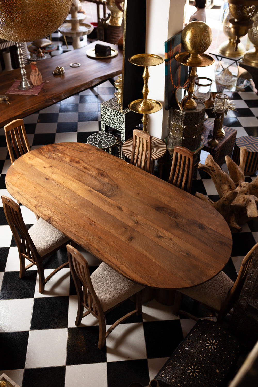 Oval Dining Set with Upholstery