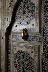 Moroccan Bone Inlay Mandala Door