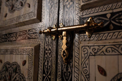 Moroccan Bone Inlay Mandala Door