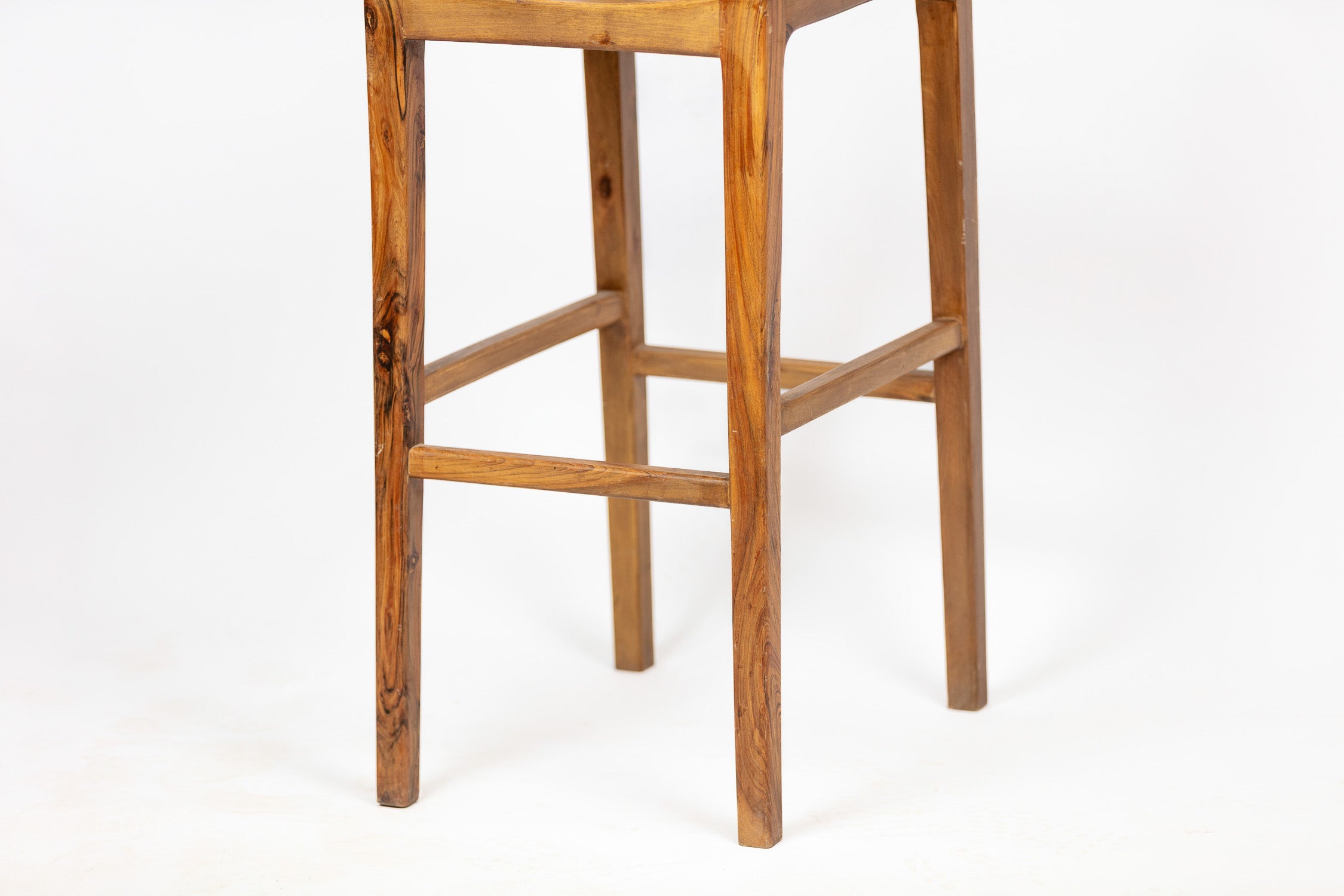 Curved Back Walnut Bar Stool