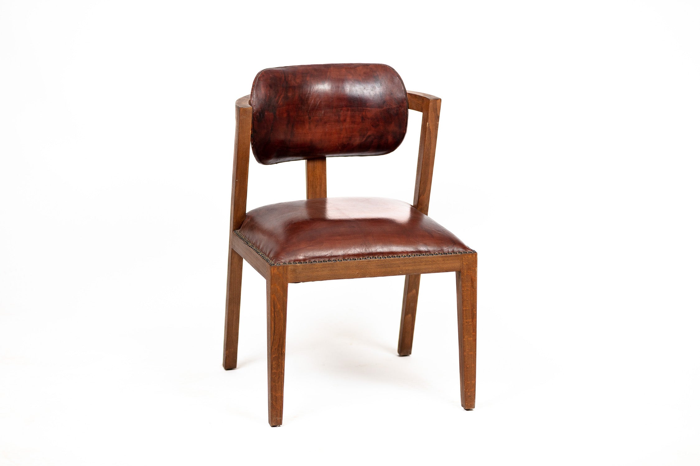 Vintage Leather Mid-Century Dining Chair