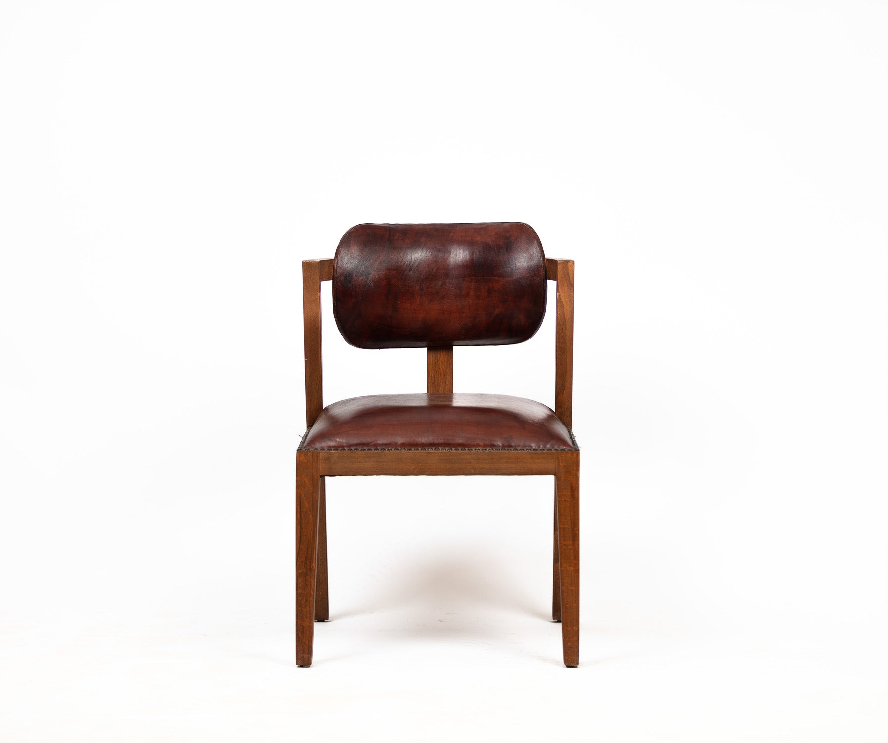 Vintage Leather Mid-Century Dining Chair