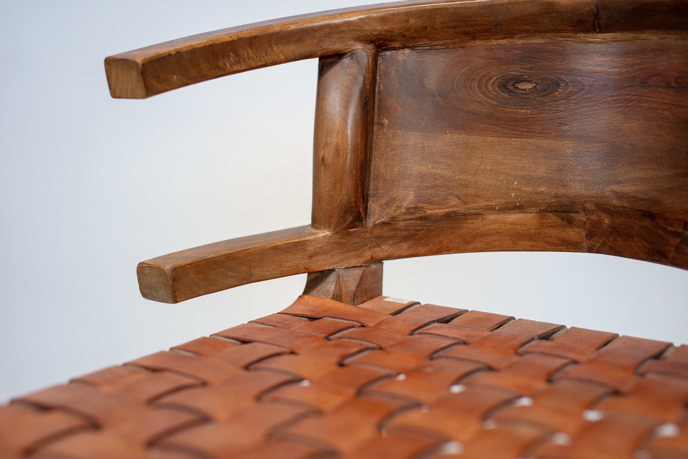Rosewood Woven Bar Stool