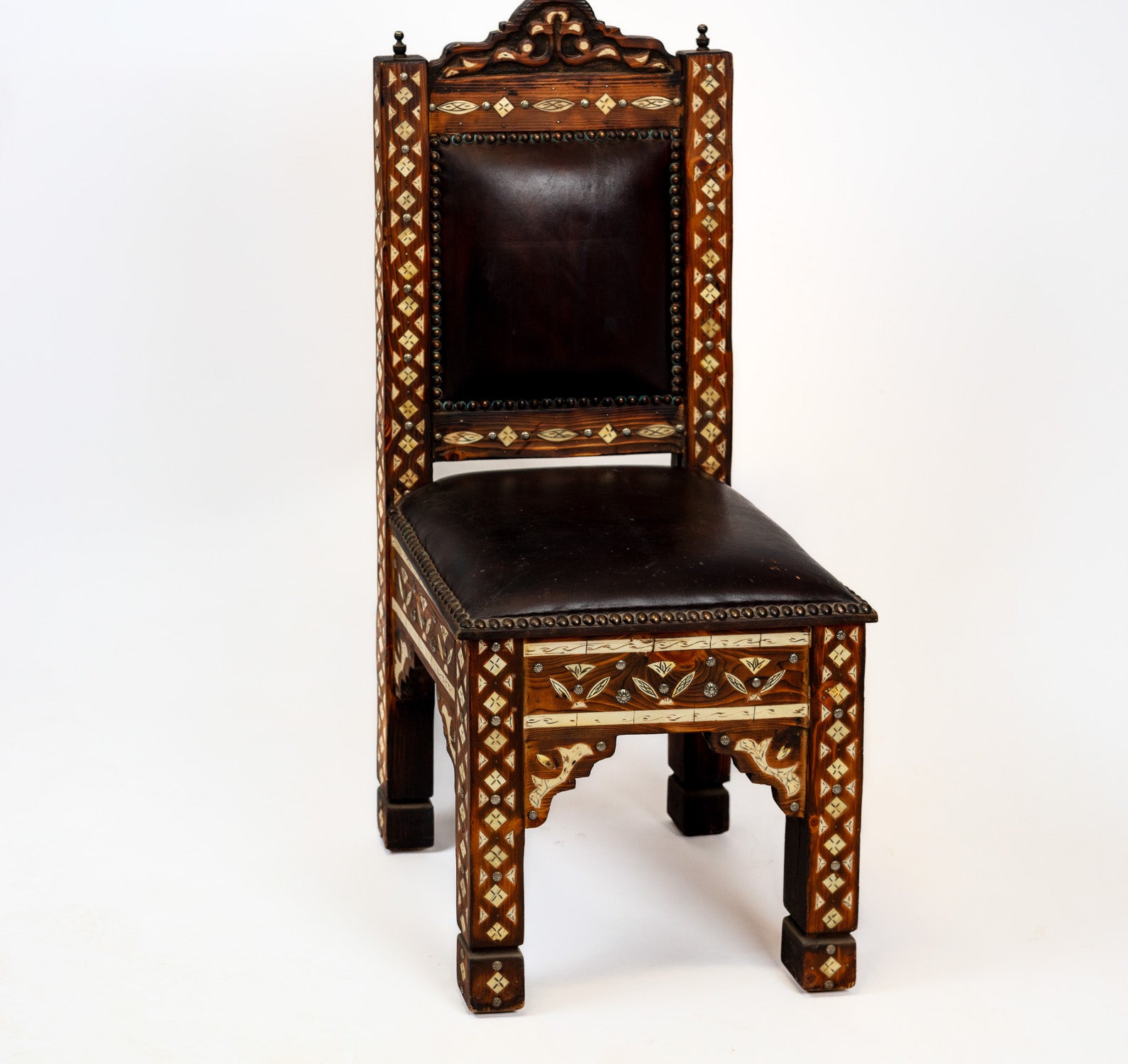 Handcrafted Inlay Leather Chair