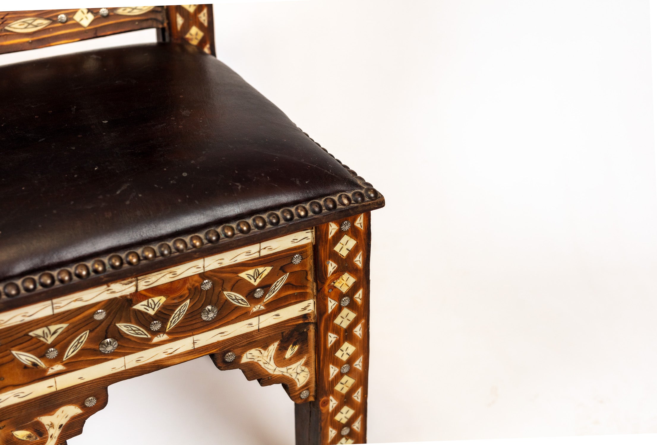 Handcrafted Inlay Leather Chair