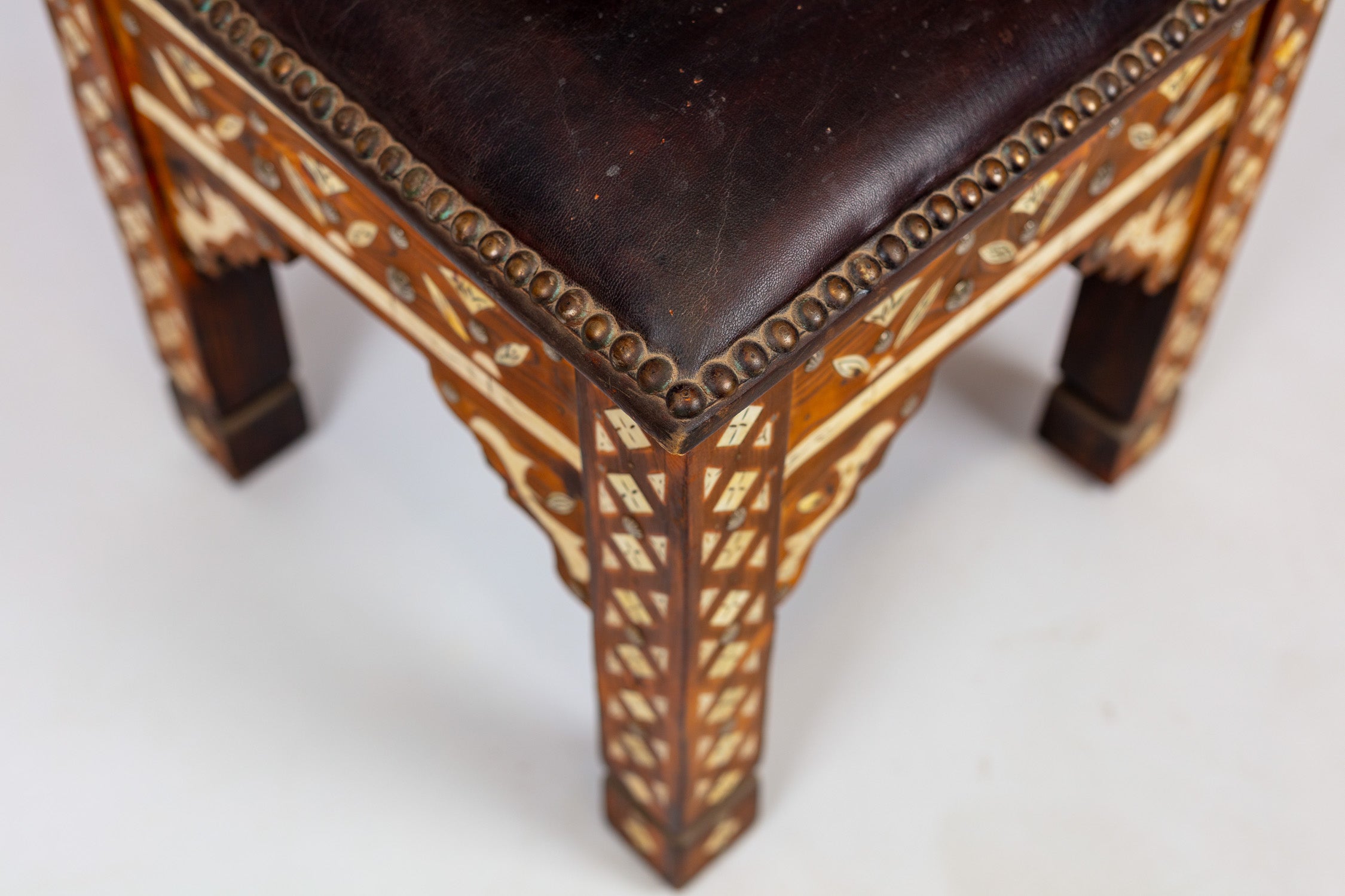 Handcrafted Inlay Leather Chair