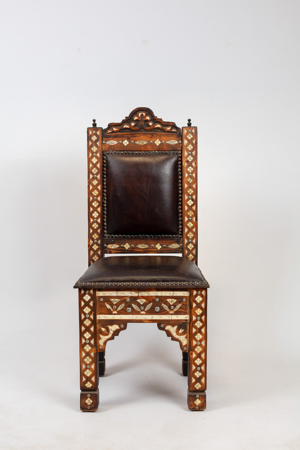 Handcrafted Inlay Leather Chair