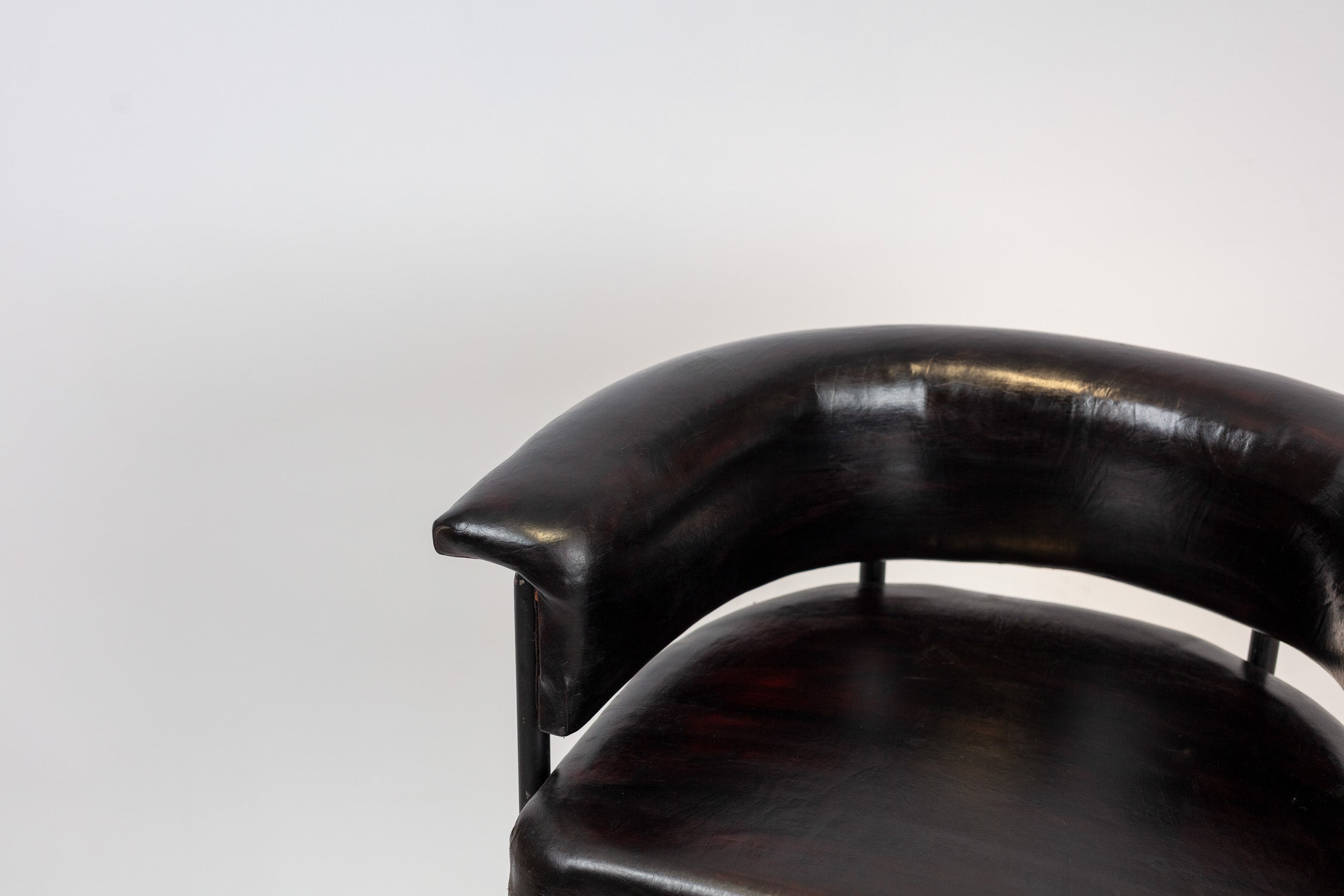 Industrial Leather Bar Stool