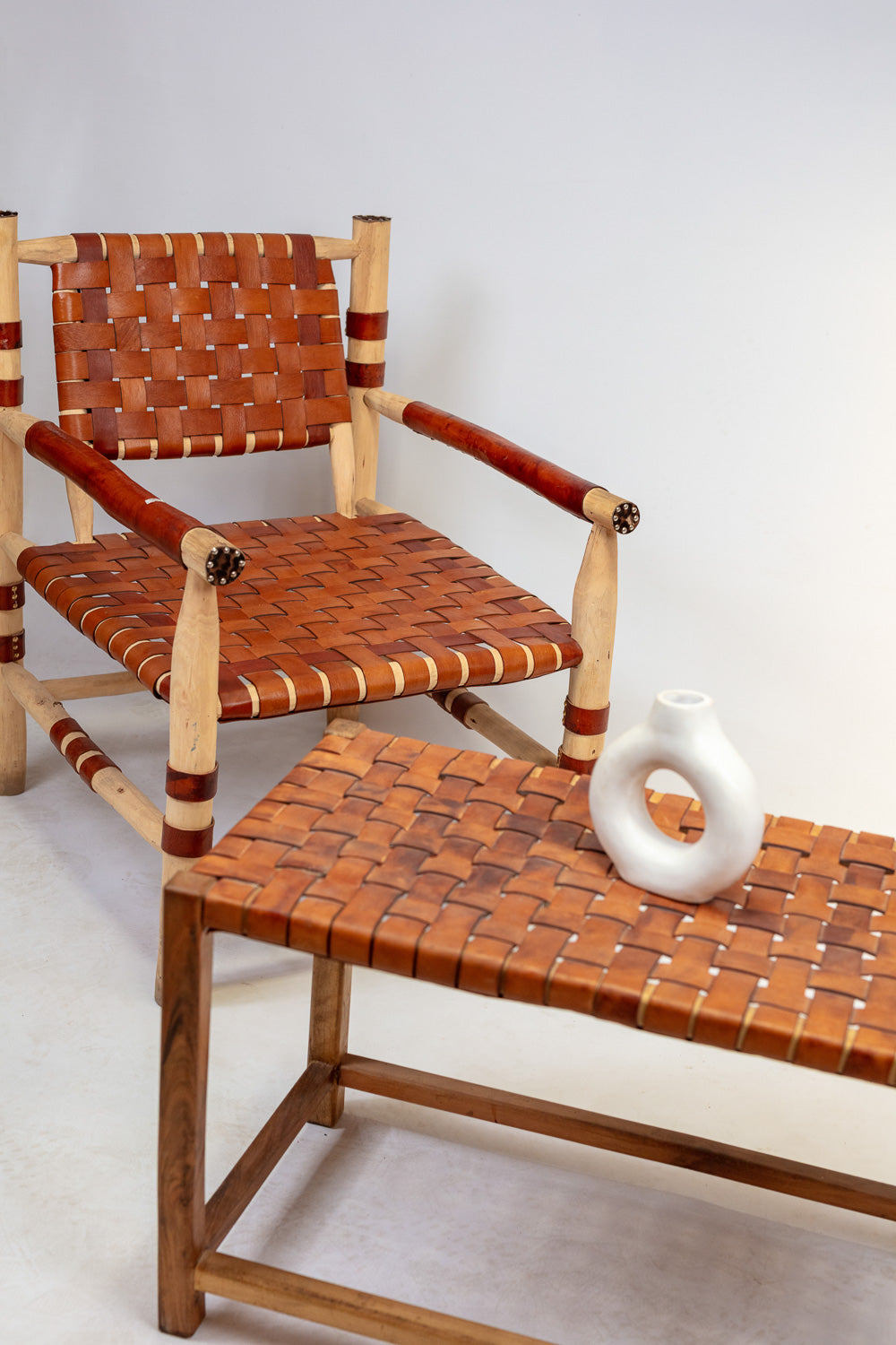 Woven Leather Lounge Set
