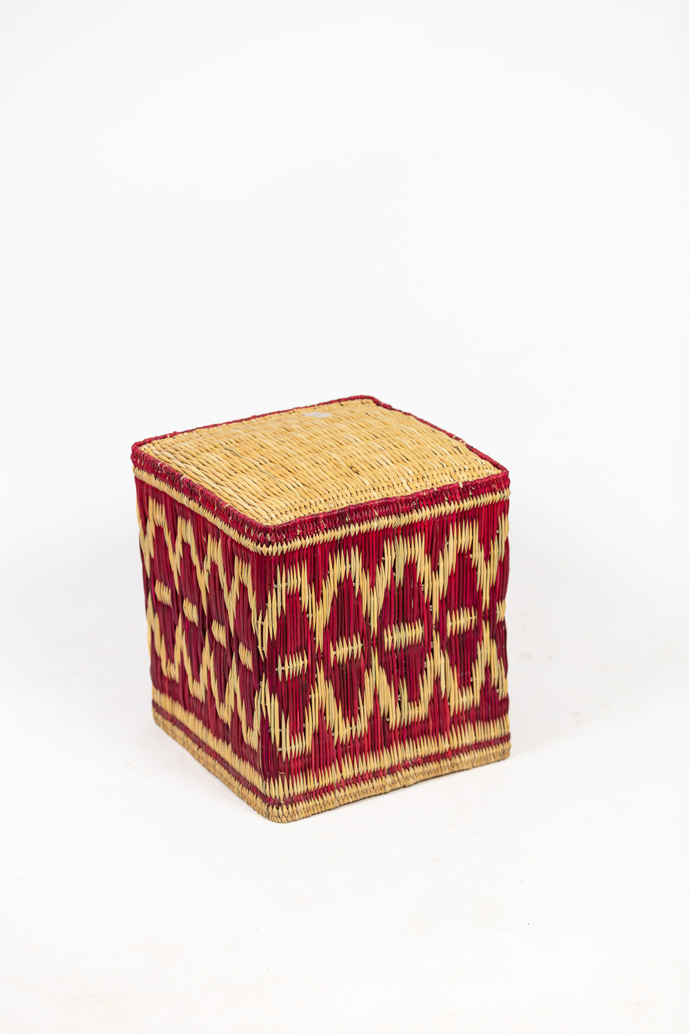 Red Diamond Woven Storage Cube