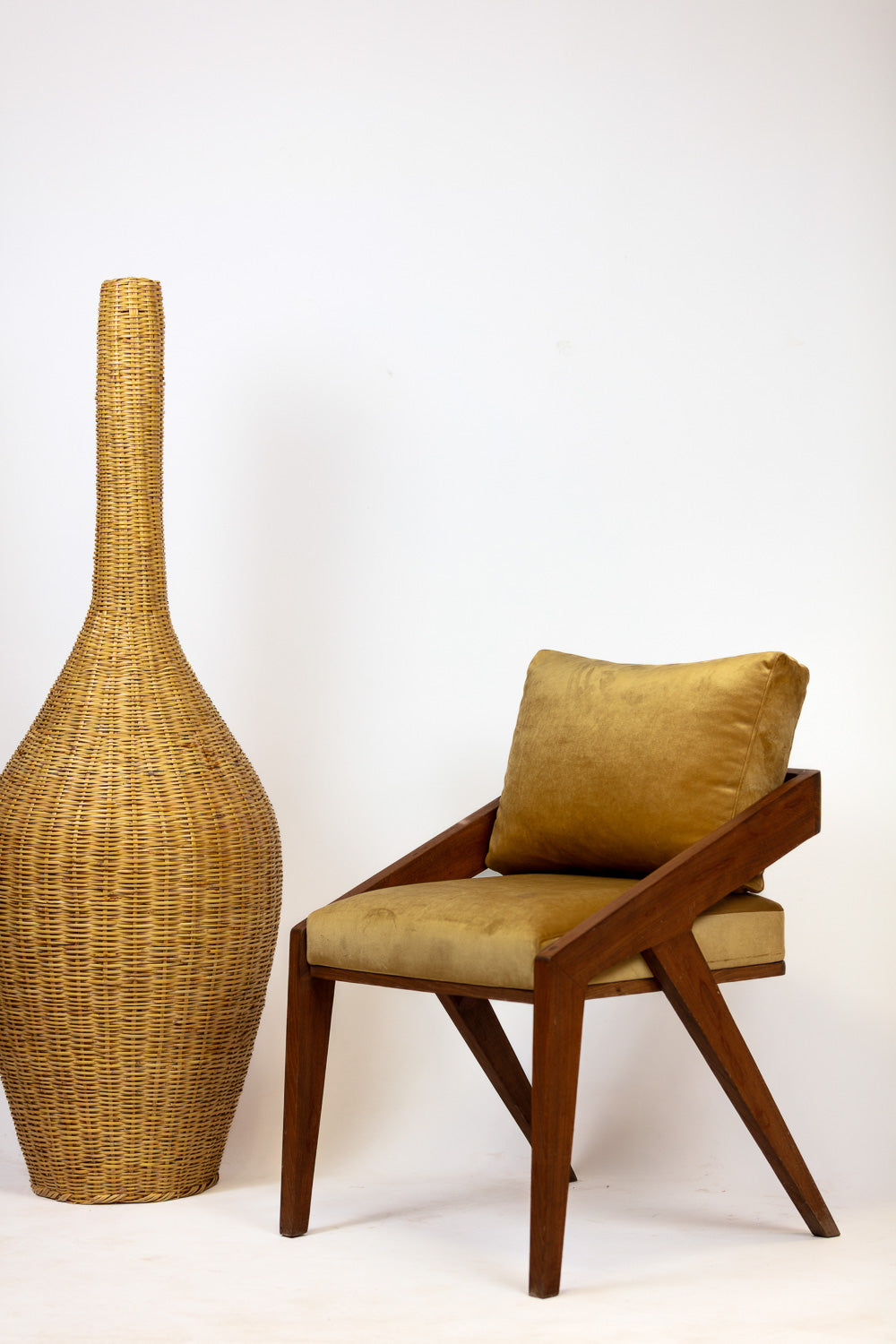 Z-Frame Velvet Accent Chair