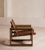 Modern Oak Leather Sling Chair