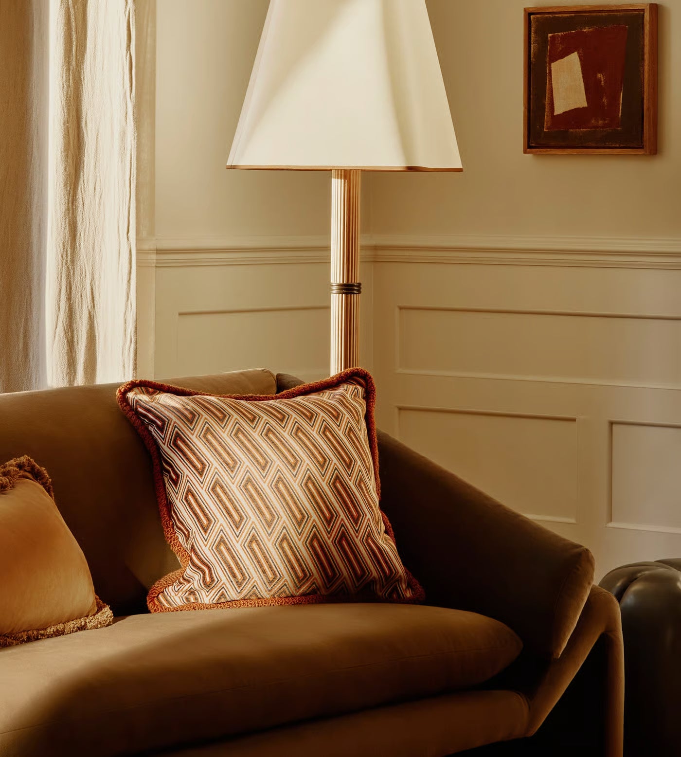 Woven Red Diamond Pattern Cushion