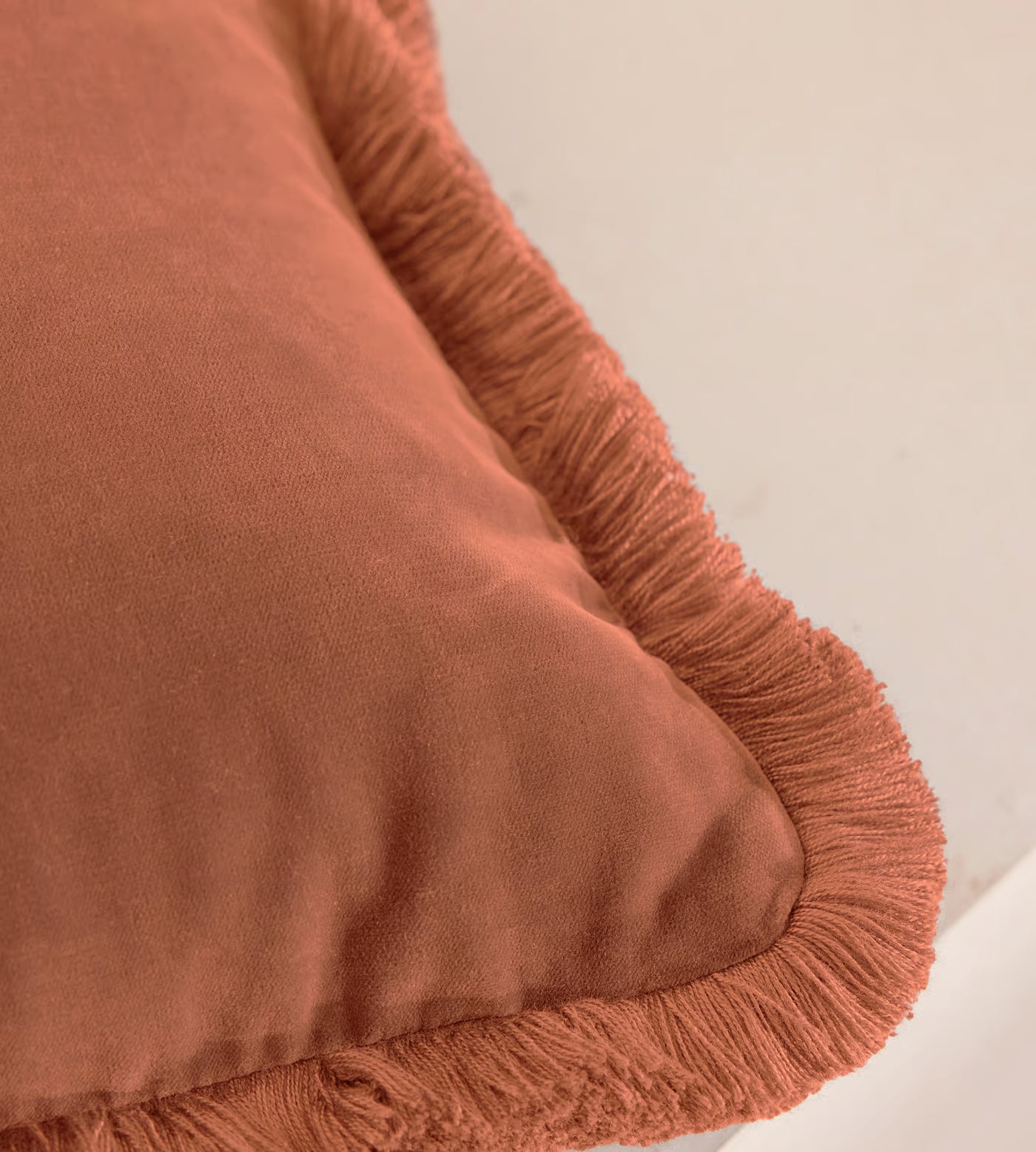 Soft Velvet Lumbar Pillow With Tassels