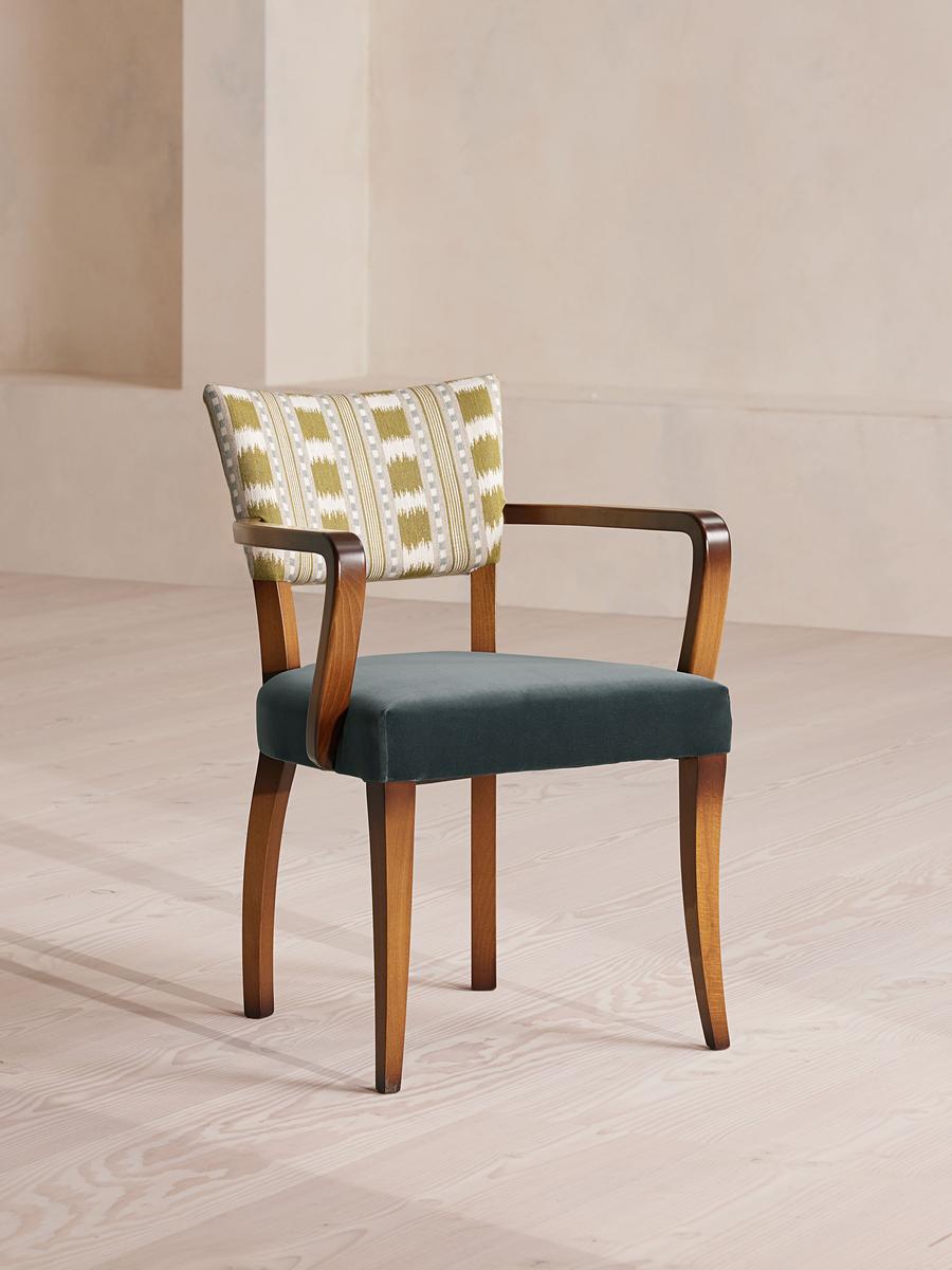 Mid-Century Modern Velvet Armchair