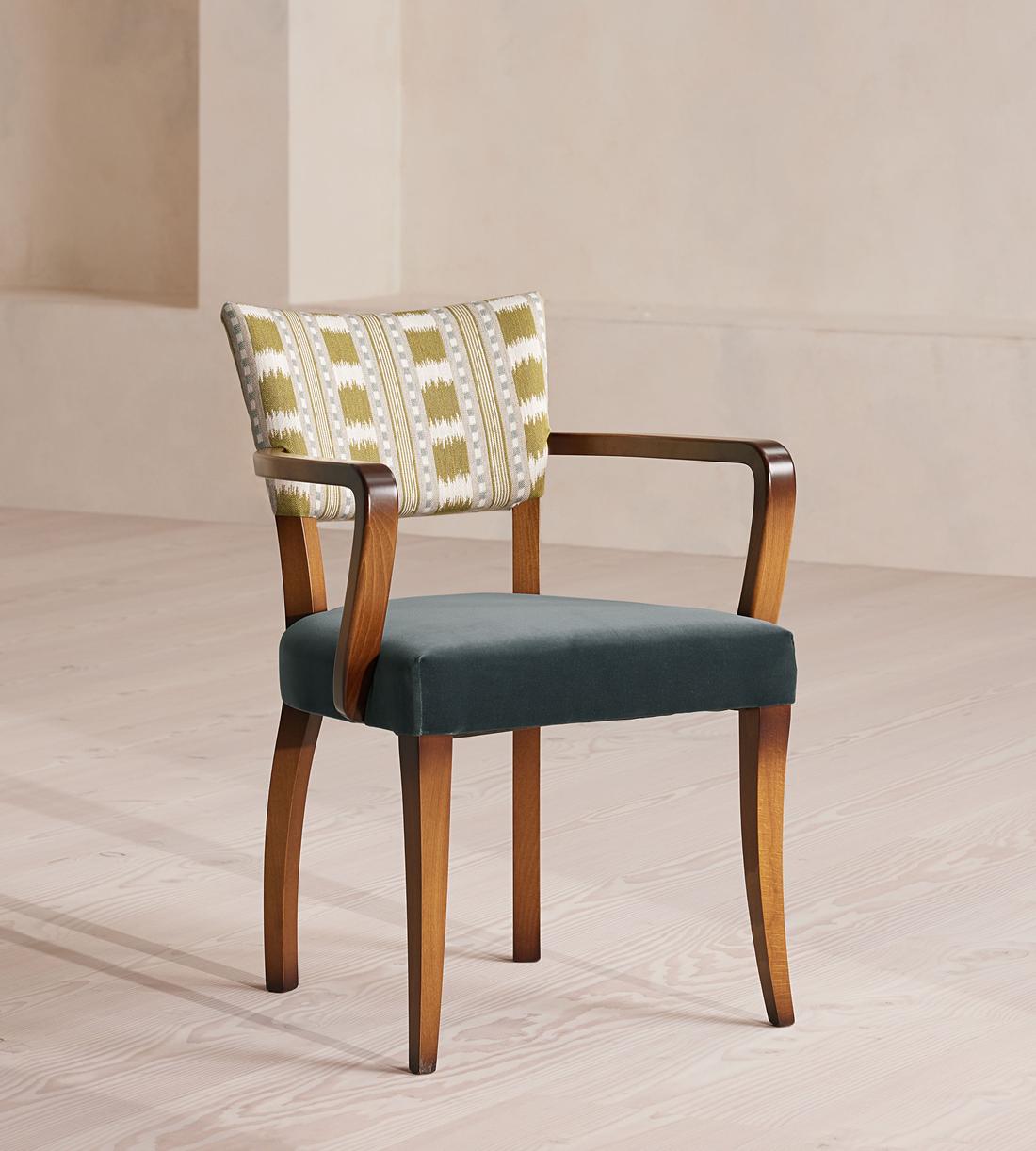 Mid-Century Modern Velvet Armchair